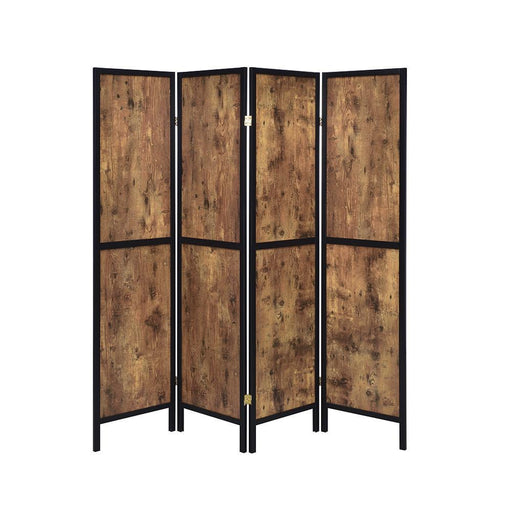 Deepika 4-panel Folding Screen Antique Nutmeg and Black - VIP FURNITURE (NJ)
