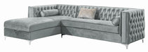 Bellaire Button-tufted Upholstered Sectional Silver - VIP FURNITURE (NJ)
