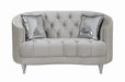 Avonlea Sloped Arm Tufted Loveseat Grey - VIP FURNITURE (NJ)