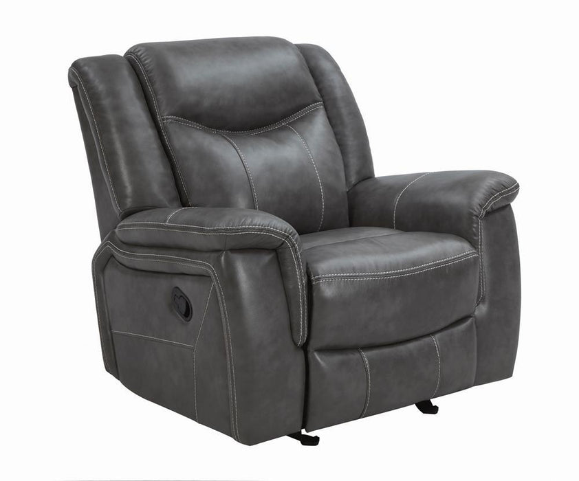 Conrad Upholstered Motion Glider Recliner Grey - VIP FURNITURE (NJ)