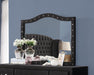 Deanna Button Tufted Dresser Mirror Black - VIP FURNITURE (NJ)