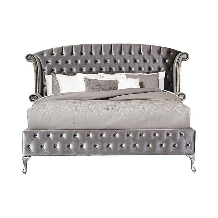 Deanna California King Tufted Upholstered Bed Grey - VIP FURNITURE (NJ)