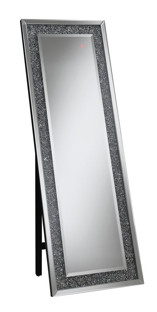Carisi Rectangular Standing Mirror with LED Lighting Silver - VIP FURNITURE (NJ)
