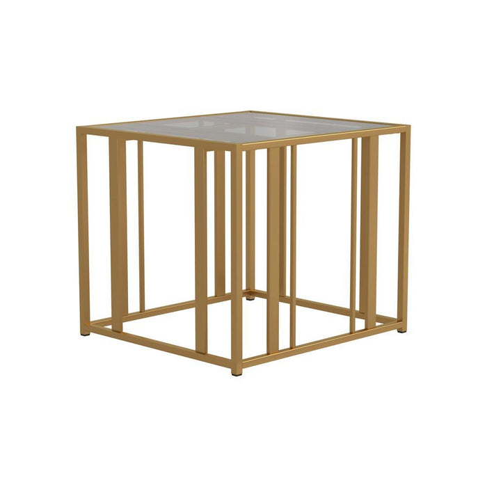 Adri Metal Frame End Table Matte Brass - VIP FURNITURE (NJ)
