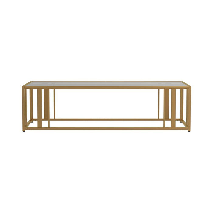 Adri Metal Frame Coffee Table Matte Brass - VIP FURNITURE (NJ)