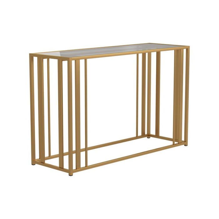 Adri Metal Frame Sofa Table Matte Brass - VIP FURNITURE (NJ)