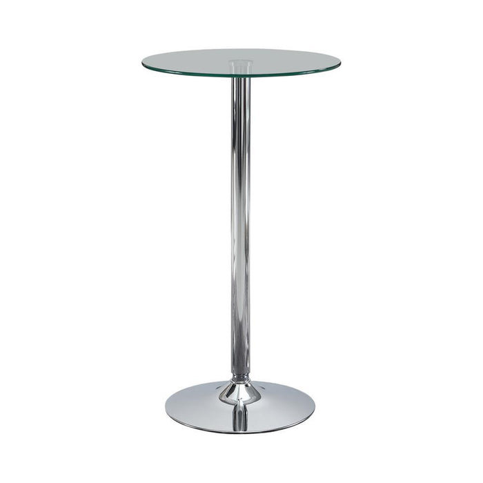 Abiline Glass Top Round Bar Table Chrome - VIP FURNITURE (NJ)