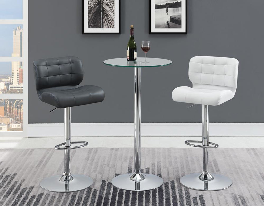 Abiline Glass Top Round Bar Table Chrome - VIP FURNITURE (NJ)