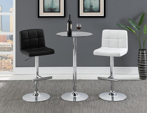 Lenny Adjustable Bar Stools Chrome and White (Set of 2) - VIP FURNITURE (NJ)