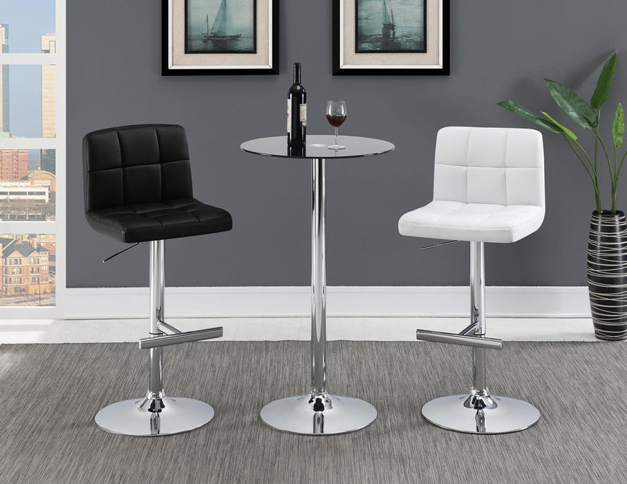 Lenny Adjustable Bar Stools Chrome and White (Set of 2) - VIP FURNITURE (NJ)