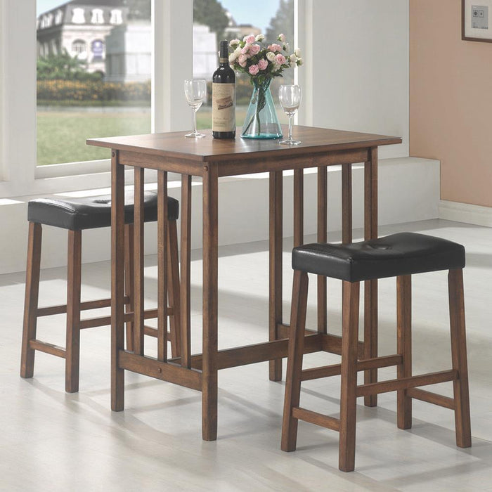 Oleander 3-piece Counter Height Dining Table Set Nut Brown - VIP FURNITURE (NJ)