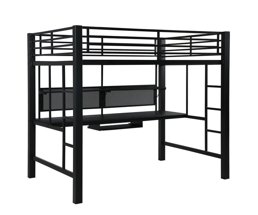 Avalon Full Workstation Loft Bed Black - VIP FURNITURE (NJ)