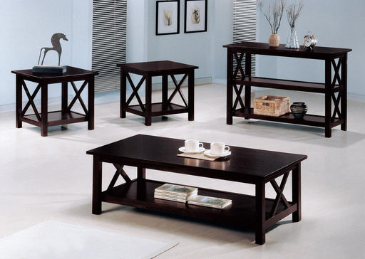Rachelle 3-piece Occasional Table Set Deep Merlot - VIP FURNITURE (NJ)