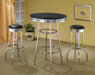 Theodore Round Bar Table Black and Chrome - VIP FURNITURE (NJ)