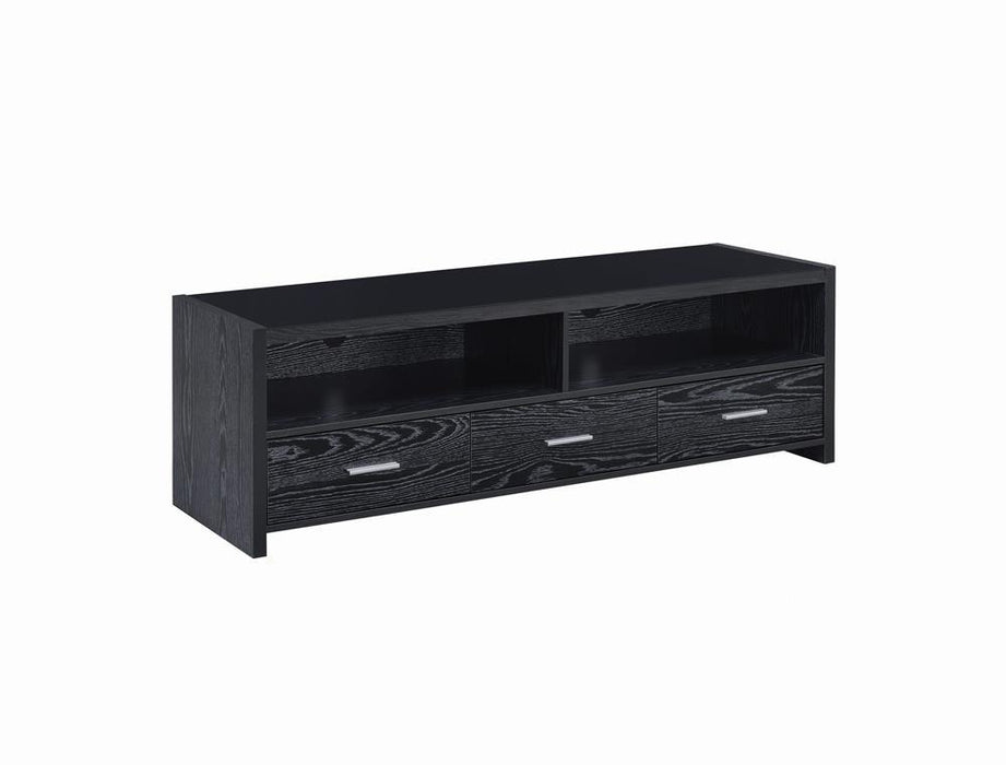 Alton 62" 3-drawer TV Console Black Oak - VIP FURNITURE (NJ)