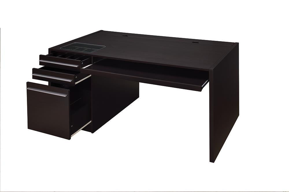 Halston 3-drawer Connect-it Office Desk Cappuccino - VIP FURNITURE (NJ)