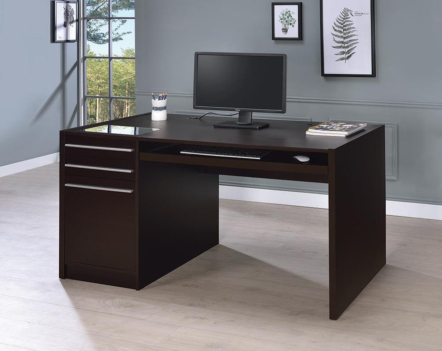 Halston 3-drawer Connect-it Office Desk Cappuccino - VIP FURNITURE (NJ)