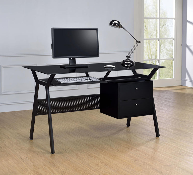 Weaving 2-drawer Computer Desk Black - VIP FURNITURE (NJ)
