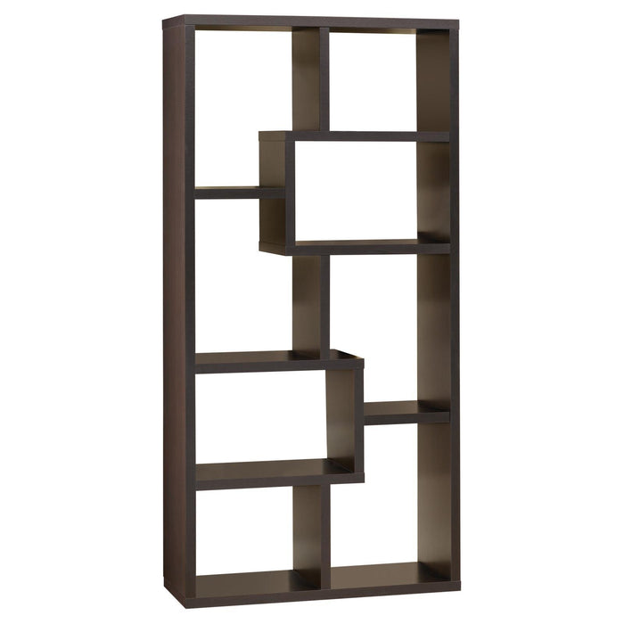 Theo 10-shelf Bookcase Cappuccino - VIP FURNITURE (NJ)