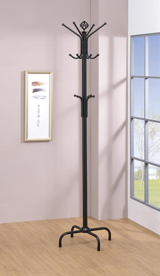 Collier 12-hook Coat Rack Black - VIP FURNITURE (NJ)