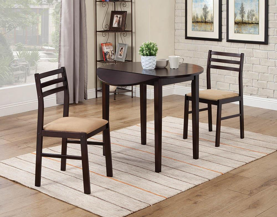Bucknell 3-piece Dining Set with Drop Leaf Cappuccino and Tan - VIP FURNITURE (NJ)