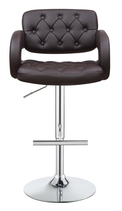 Brandi Adjustable Bar Stool Chrome and Brown - VIP FURNITURE (NJ)