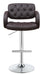 Brandi Adjustable Bar Stool Chrome and Brown - VIP FURNITURE (NJ)