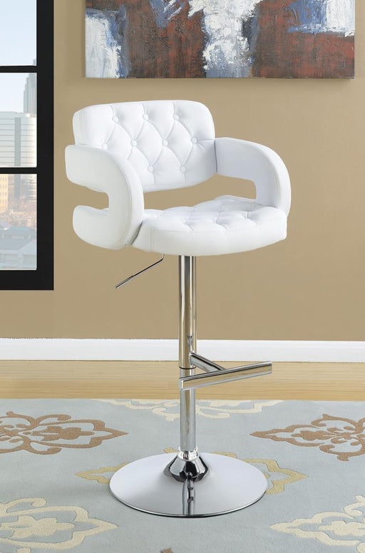 Brandi Adjustable Bar Stool Chrome and White - VIP FURNITURE (NJ)