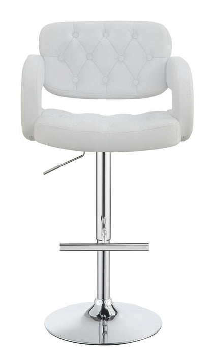 Brandi Adjustable Bar Stool Chrome and White - VIP FURNITURE (NJ)