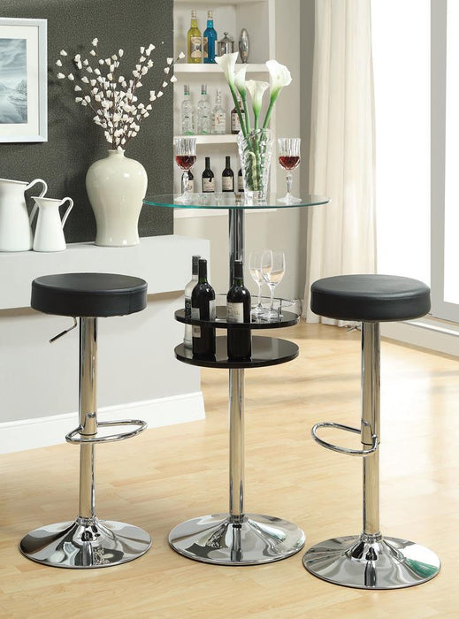Ramses 29" Adjustable Bar Stool Chrome and Black - VIP FURNITURE (NJ)