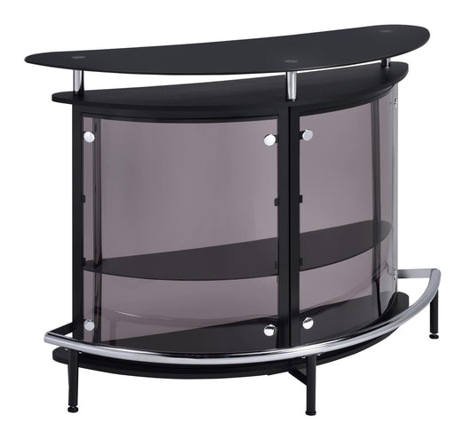 Amarillo 2-tier Bar Unit Black and Chrome - VIP FURNITURE (NJ)