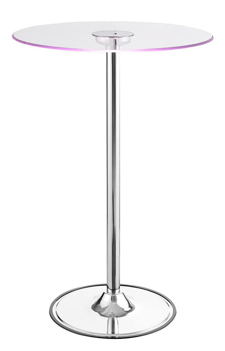 Thea LED Bar Table Chrome and Clear - VIP FURNITURE (NJ)