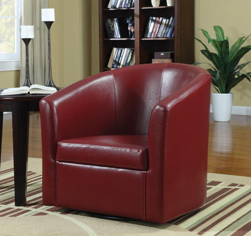 Turner Upholstery Sloped Arm Accent Swivel Chair Red - VIP FURNITURE (NJ)