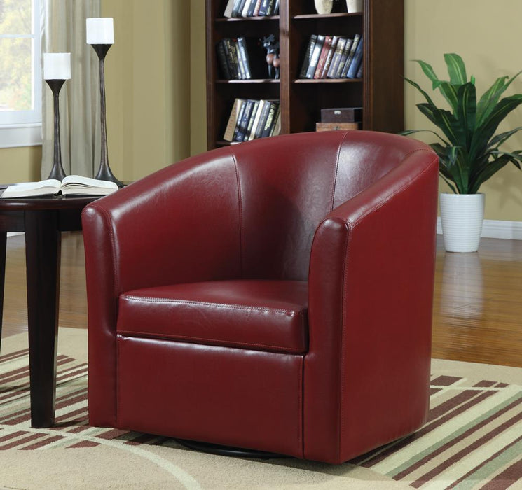 Turner Upholstery Sloped Arm Accent Swivel Chair Red - VIP FURNITURE (NJ)
