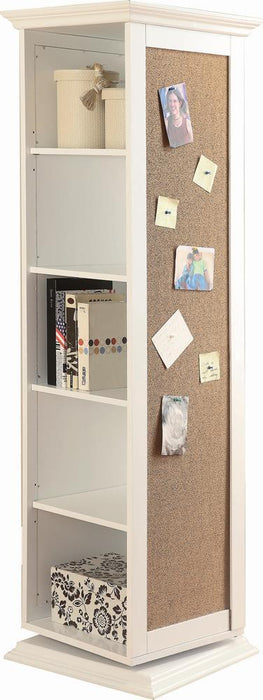 Robinsons Swivel Accent Cabinet with Cork Board White - VIP FURNITURE (NJ)