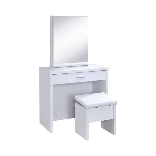 Harvey 2-piece Vanity Set with Lift-Top Stool White - VIP FURNITURE (NJ)