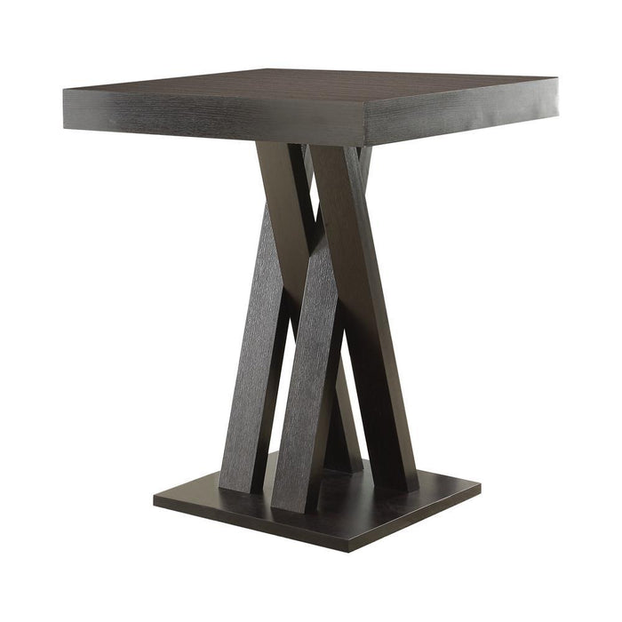 Freda Double X-shaped Base Square Bar Table Cappuccino - VIP FURNITURE (NJ)
