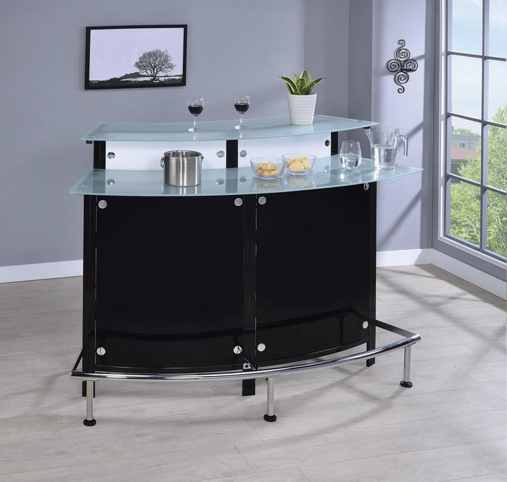 Keystone Glass Top Bar Unit Black - VIP FURNITURE (NJ)