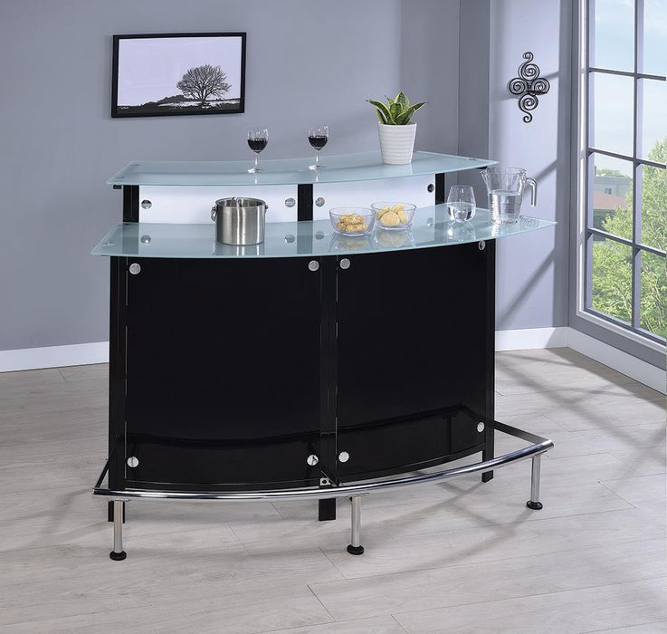 Keystone Glass Top Bar Unit Black - VIP FURNITURE (NJ)