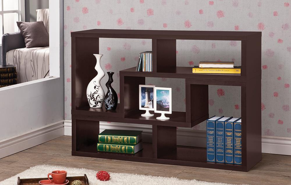 Velma Convertible TV Console and Bookcase Cappuccino - VIP FURNITURE (NJ)