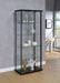 Delphinium 5-shelf Glass Curio Cabinet Black and Clear - VIP FURNITURE (NJ)