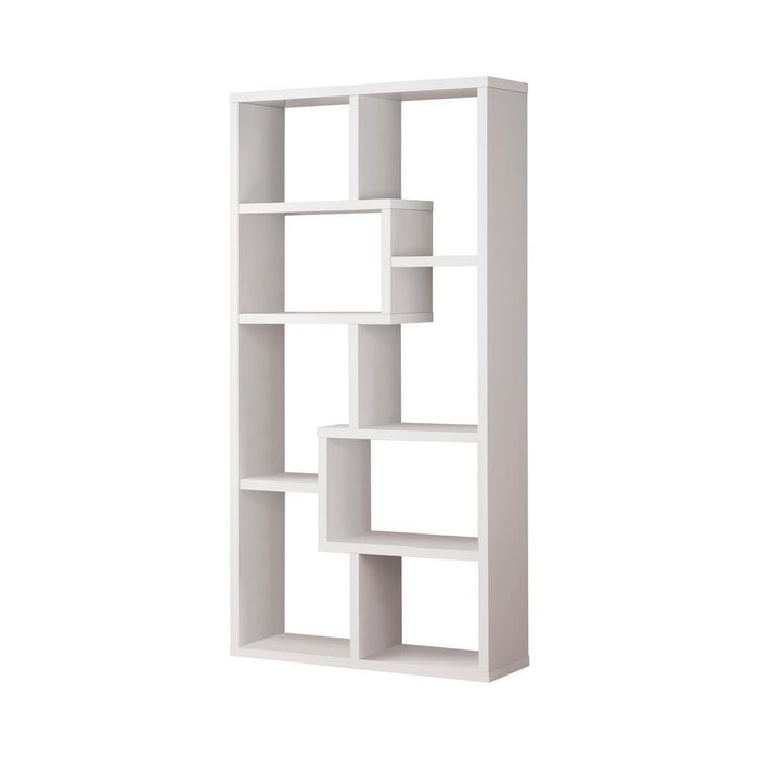 Theo 10-shelf Bookcase White - VIP FURNITURE (NJ)