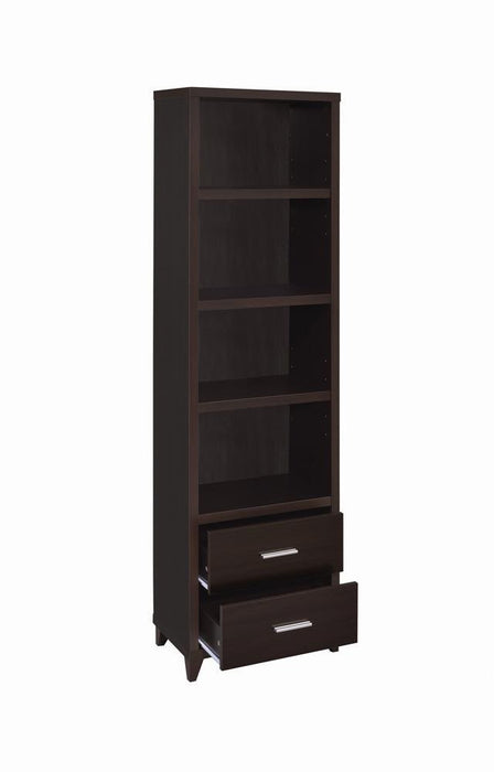 Lewes 2-drawer Media Tower Cappuccino - VIP FURNITURE (NJ)