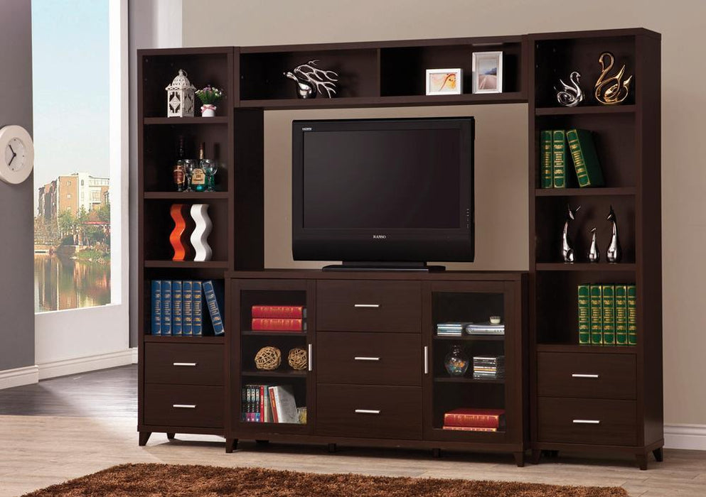 Lewes 2-door TV Stand with Adjustable Shelves Cappuccino - VIP FURNITURE (NJ)