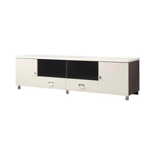 Burkett 2-drawer TV Console White and Grey - VIP FURNITURE (NJ)