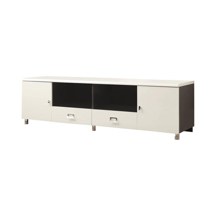 Burkett 2-drawer TV Console White and Grey - VIP FURNITURE (NJ)