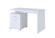 Irving 2-drawer Office Desk with Cabinet White - VIP FURNITURE (NJ)