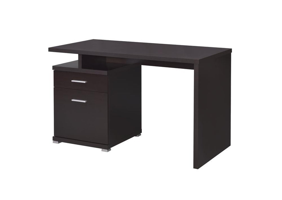 Irving 2-drawer Office Desk with Cabinet Cappuccino - VIP FURNITURE (NJ)