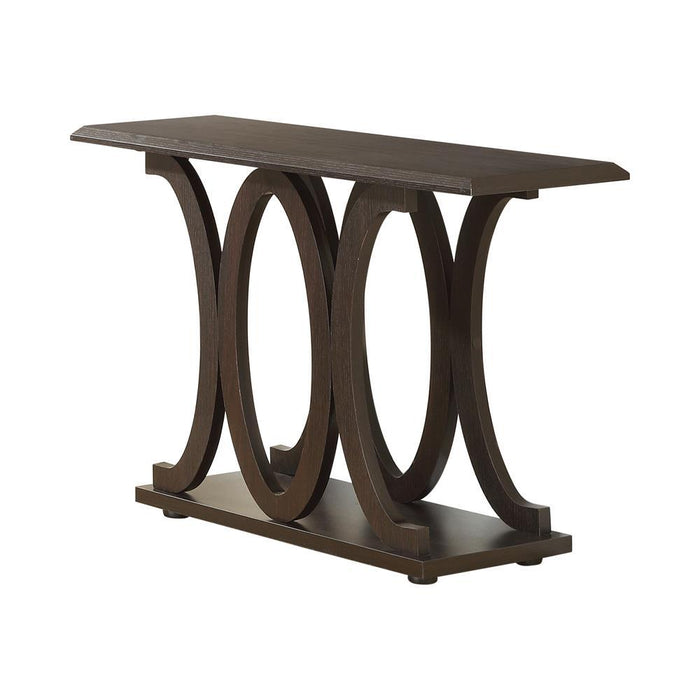 Shelly C-shaped Base Sofa Table Cappuccino - VIP FURNITURE (NJ)
