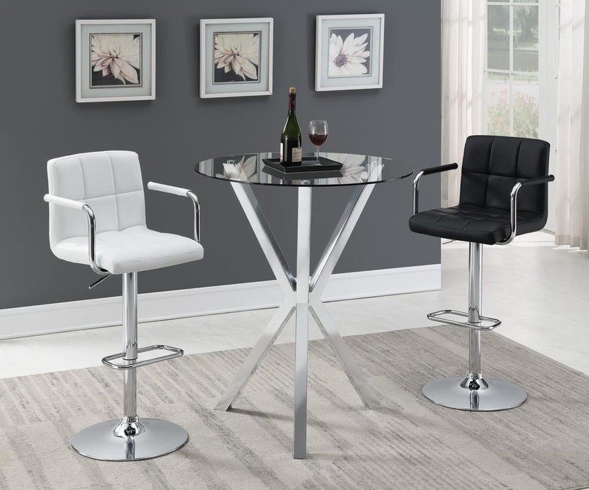 Palomar Adjustable Height Bar Stool Black and Chrome - VIP FURNITURE (NJ)